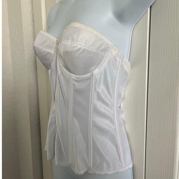 Dominique Women's Longline Corset Full Figure Bustier Bra #8950 White 36B - Picture 3 of 12